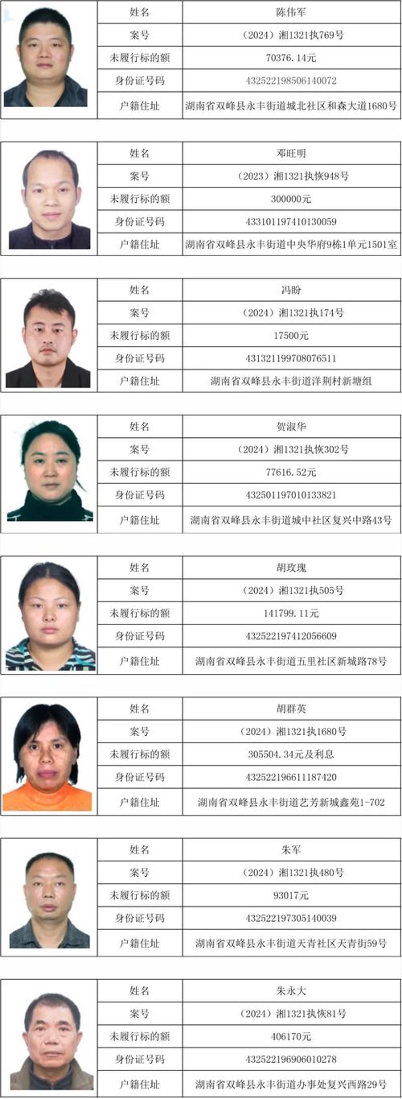 失信被执行人查询